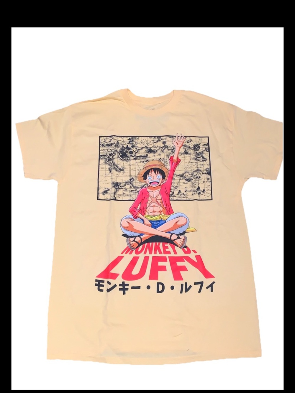 Onepiece Cream Graphic Short Sleeve Tee with Red Accents